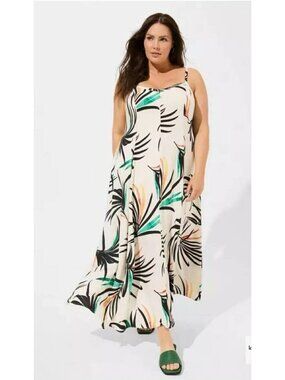 Torrid Women's Challis Trapeze Dress Tropical Print Dress Multi Size 1 (14/16)